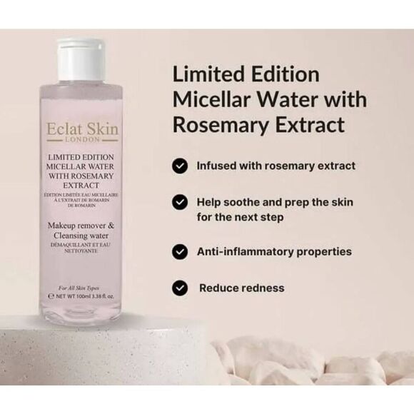 BNIB~ECLAT SKIN LONDON Limited Edition Micellar Cleansing Water/Makeup Remover - Picture 2 of 3